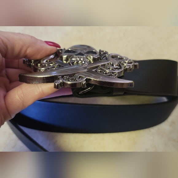 New skull pirate belt buckle and belt - Picture 5 of 5